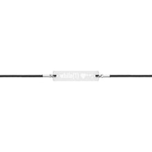 Load image into Gallery viewer, Heart Plus Plus Engraved Silver Bar String Bracelet

